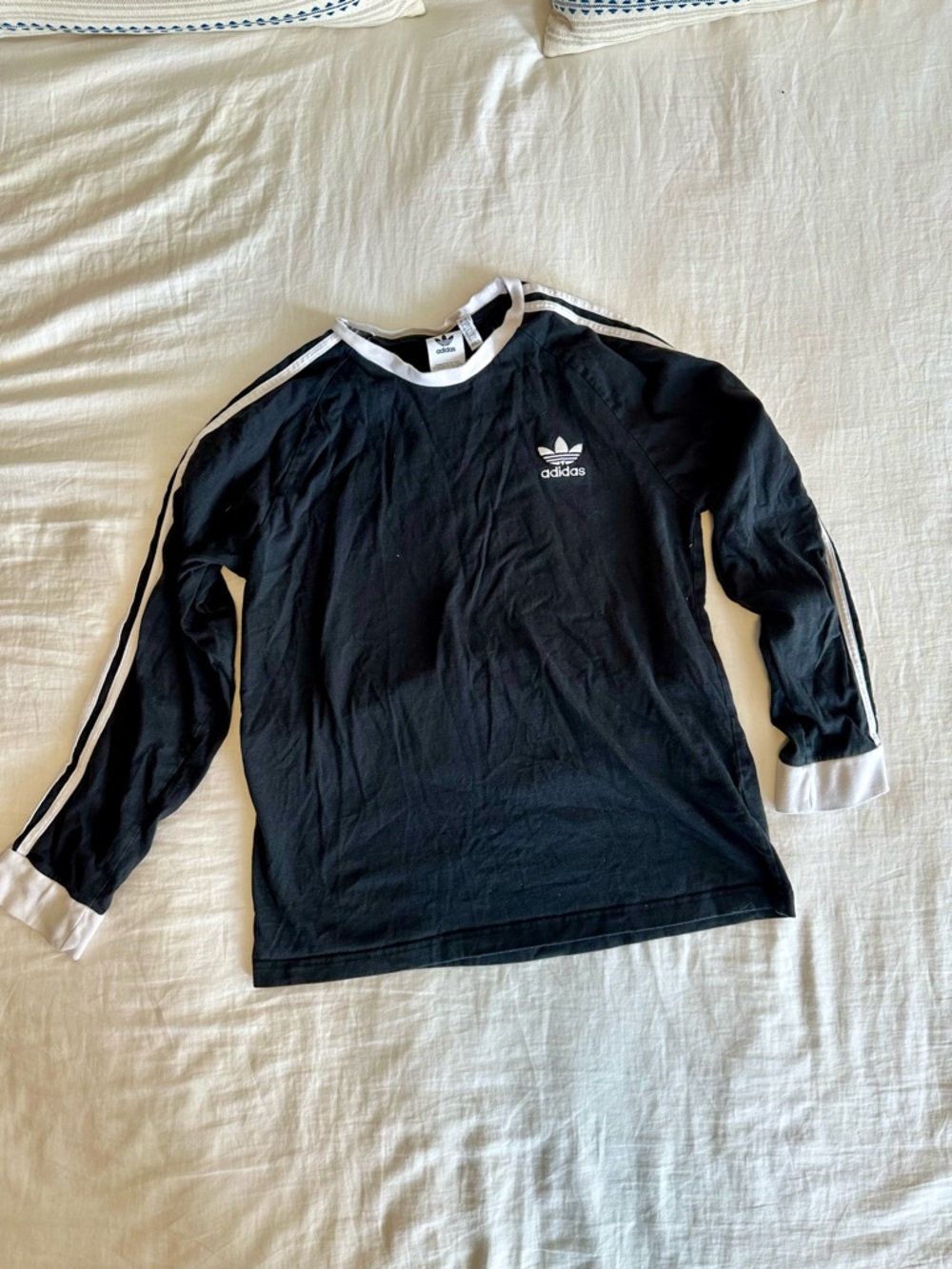 adidas Black and White Trefoil Crewneck Top